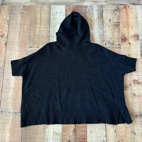 Vintage Ralph Lauren Active Hooded Poncho Sweater XL Black & Red Geometric Wool - Picture 7 of 7